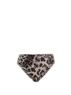 Matchesfashion.com Norma Kamali - Leopard Print High Rise Bikini Briefs - Womens - Grey Print