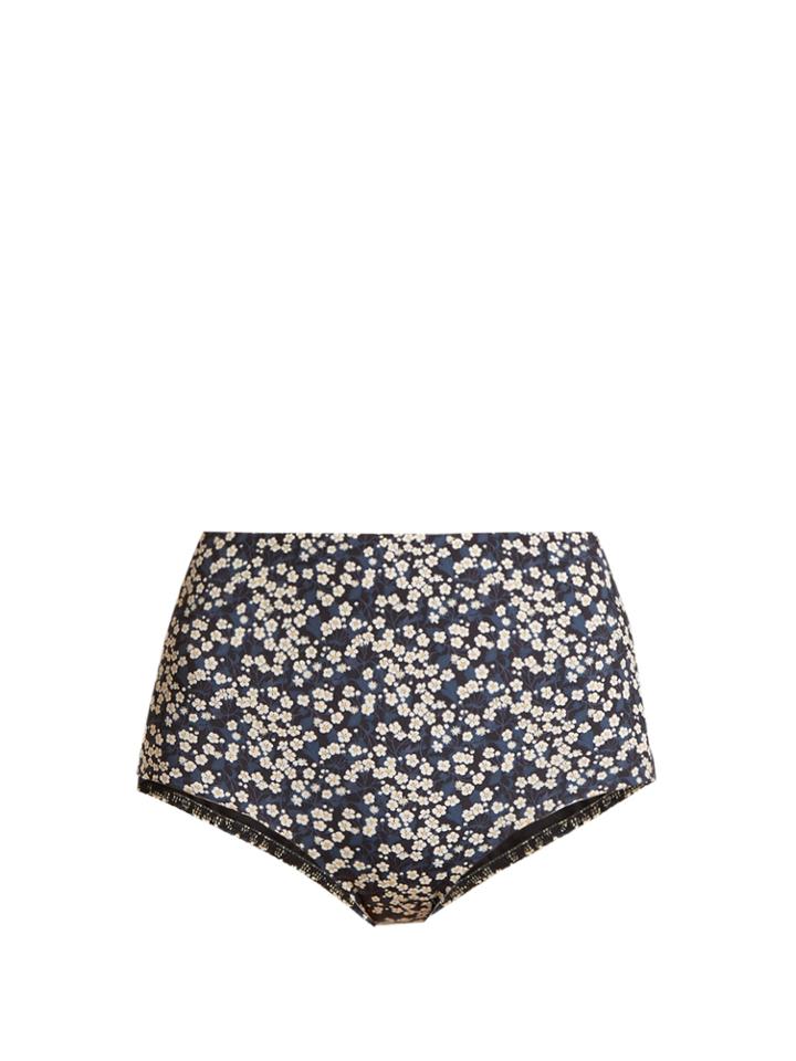 Matteau The High Waist Blossom-print Bikini Briefs