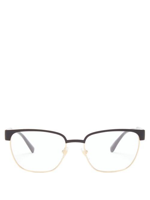 Matchesfashion.com Versace - Half-rim Metal Glasses - Mens - Black