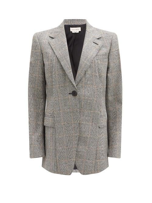 Matchesfashion.com Alexander Mcqueen - Single-breasted Prince Of Wales-check Jacket - Womens - Grey Multi