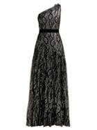 Matchesfashion.com Goat - Hayworth One Shoulder Tiered Lam Dress - Womens - Black Silver