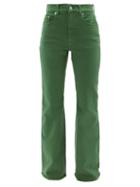 Jw Anderson - High-rise Bootcut Jeans - Womens - Khaki