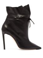 Matchesfashion.com Jimmy Choo - Stitch 100 Drawstring Leather Ankle Boots - Womens - Black