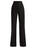 Matchesfashion.com Givenchy - High Waisted Pleated Flared Wool Trousers - Womens - Black