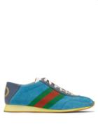 Matchesfashion.com Gucci - Rocket Suede Low Top Trainers - Womens - Blue