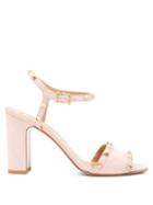 Matchesfashion.com Valentino - Rockstud Block Heel Suede Sandals - Womens - Light Pink