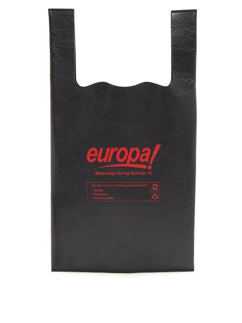 Matchesfashion.com Balenciaga - Europa Print Leather Shopper Tote - Mens - Black Multi