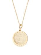 Matchesfashion.com Azlee - 18kt Gold Engraved Lion & Diamond Pendant Necklace - Womens - Gold