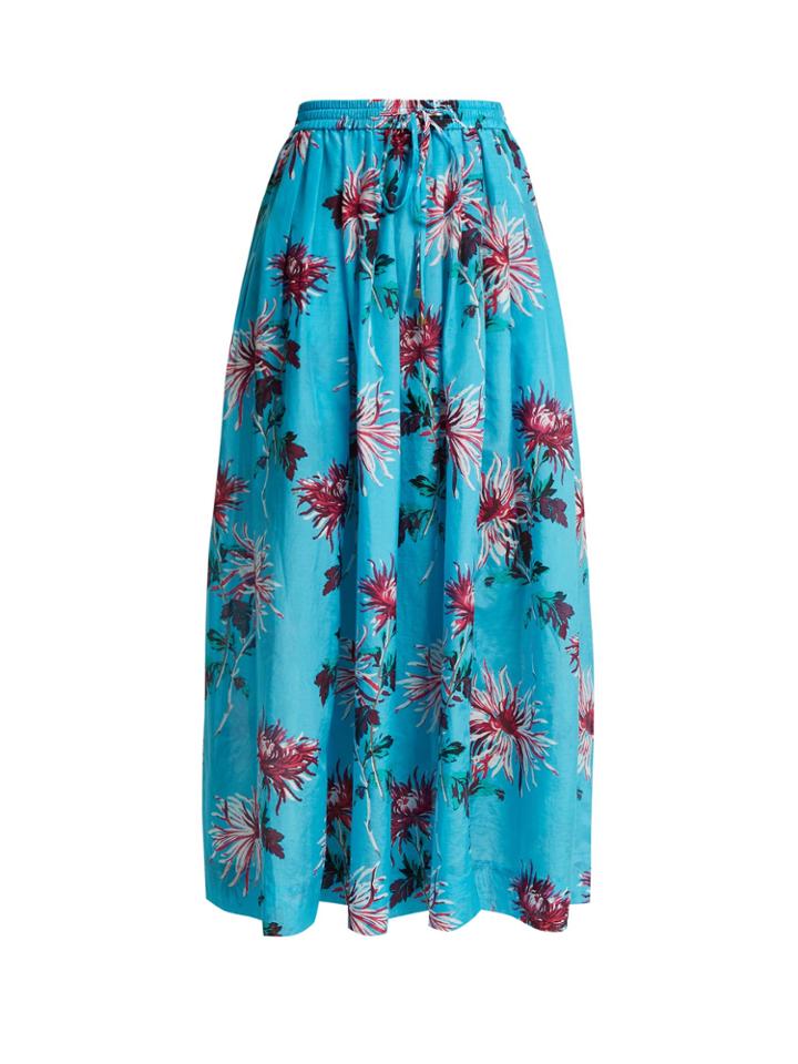 Diane Von Furstenberg Floral-print Cotton-blend Skirt