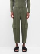 Homme Pliss Issey Miyake - Panelled Technical-pleated Trousers - Mens - Green