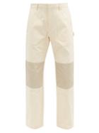 Matchesfashion.com Deveaux - Gus Cotton-canvas Straight-leg Trousers - Mens - Cream
