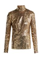 Dolce & Gabbana Leopard-sequinned High-neck Top