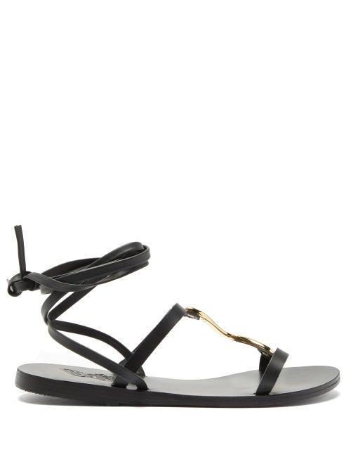 Matchesfashion.com Ancient Greek Sandals - Nemesis Wrap-around Leather Sandals - Womens - Black Gold