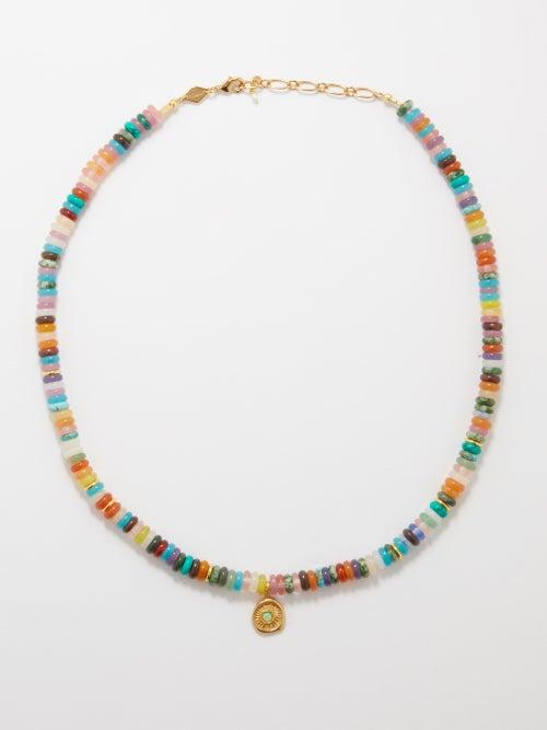 Anni Lu - Good Vibrations Beaded 18kt Gold-plated Necklace - Womens - Multi