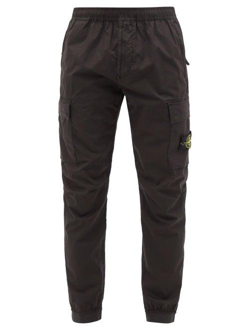 Stone Island - Logo-patch Cotton-tela Cargo Trousers - Mens - Black
