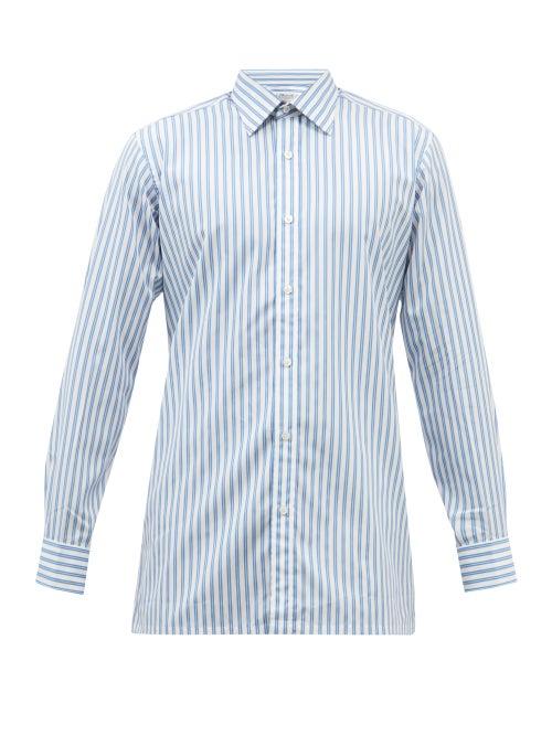 Charvet - Striped Cotton-poplin Shirt - Mens - White Multi