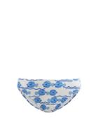 Matchesfashion.com Fisch - Lorient Ribbed Recycled-fibre Blend Bikini Briefs - Womens - Blue Print