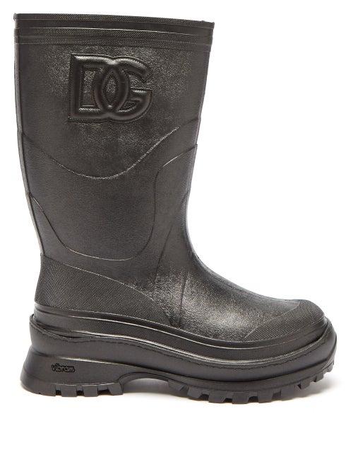 Dolce & Gabbana - D & G-embossed Rubber Boots - Mens - Black