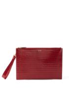 Tom Ford - Crocodile-effect Leather Pouch - Mens - Dark Red