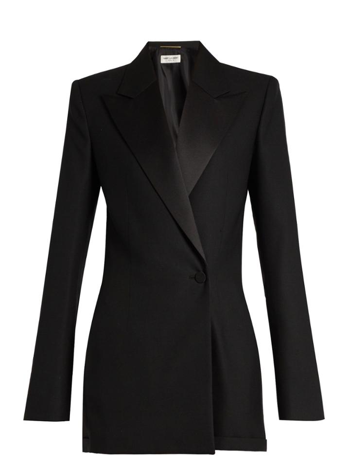 Saint Laurent Peak-lapel Wool-blend Playsuit