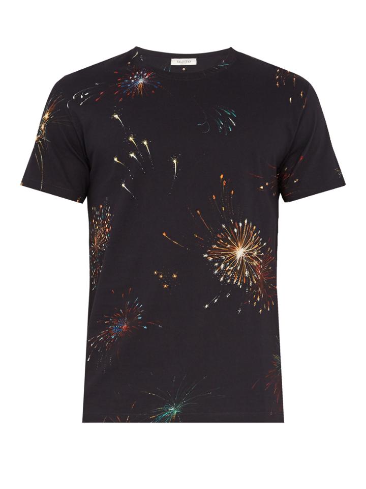 Valentino Firework-print Cotton-jersey T-shirt