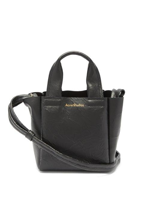 Matchesfashion.com Acne Studios - Aleah Logo-print Crinkled-leather Cross-body Bag - Womens - Black