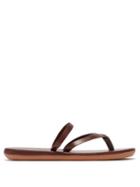 Matchesfashion.com Ancient Greek Sandals - Cross Over Leather Slides - Womens - Dark Brown