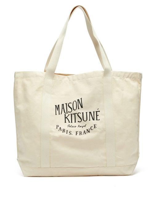Matchesfashion.com Maison Kitsun - Palais Royal-print Cotton-canvas Tote Bag - Mens - Beige