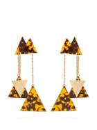 Vanda Jacintho Triangle Tortoiseshell-resin Clip-on Earrings