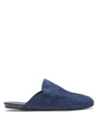 Matchesfashion.com Inabo - Slowfer Suede And Leather Slippers - Mens - Navy