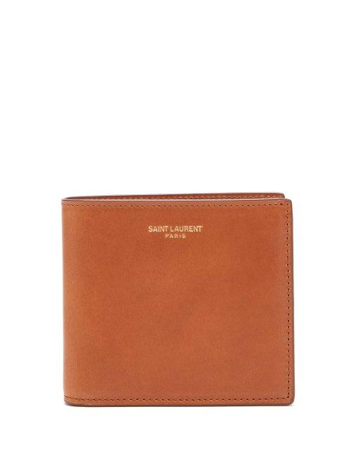 Matchesfashion.com Saint Laurent - Smooth Leather Billfold Wallet - Mens - Brown