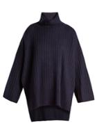 Joseph Roll-neck Ribbed-knit Wool Poncho
