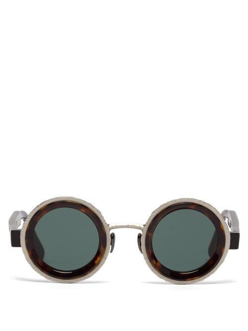 Matchesfashion.com Kuboraum - Z3 Round Metal And Tortoiseshell-acetate Glasses - Mens - Tortoiseshell
