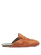 Matchesfashion.com Inabo - Slowfer Leather And Suede Slippers - Mens - Brown
