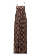 Matchesfashion.com Raey - Empire Waist Aztec Print Cotton Maxi Dress - Womens - Black Print