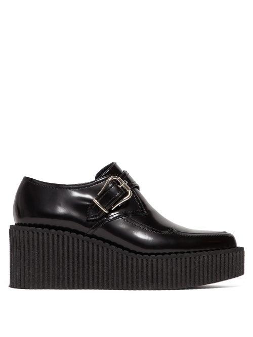 Matchesfashion.com Stella Mccartney - Buckled Patent Faux Leather Shoes - Womens - Black