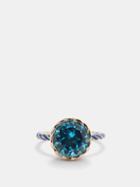 Alison Lou - Basket Topaz & 14kt Gold Ring - Womens - Blue Multi