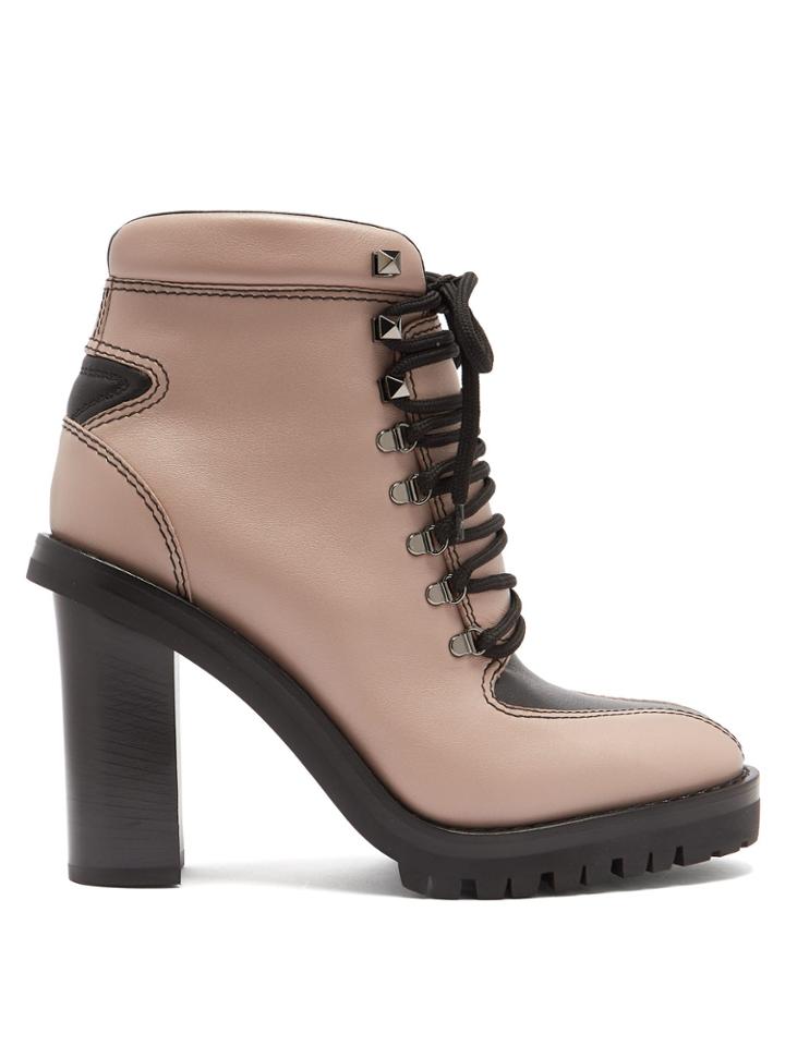 Valentino Trekking Lace-up Leather Boots