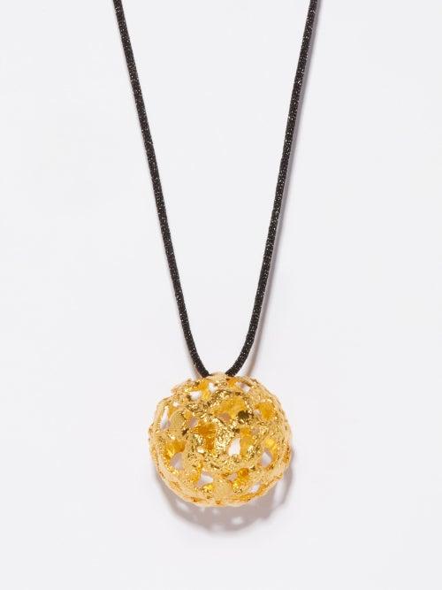 Alia Bin Omair - Equilibrium Gold-plated Pendant Cord Necklace - Womens - Yellow Gold