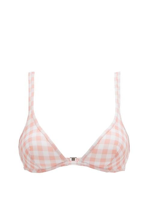 Matchesfashion.com Ephemera - Gingham-print Underwired Bikini Top - Womens - Pink Print