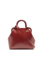 Matchesfashion.com Jil Sander - Logo-debossed Small Top-handle Leather Handbag - Womens - Burgundy