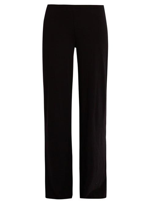 Ladies Lingerie Skin - Double-layer Pima-cotton Pyjama Trousers - Womens - Black
