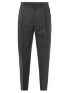 The Row - Pleated Wool-blend Tailored Trousers - Mens - Dark Grey