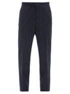 Matchesfashion.com Thom Browne - Pinstriped Wool-flannel Trousers - Mens - Navy