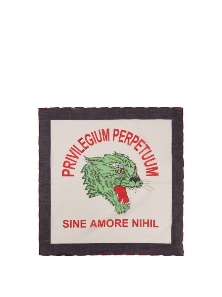Gucci Panther-print Cotton Pocket Square