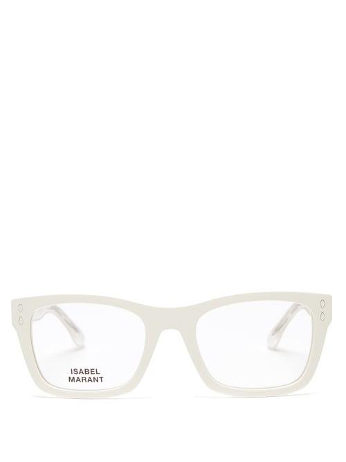 Matchesfashion.com Isabel Marant Eyewear - Trendy Rectangular Acetate Glasses - Womens - Ivory
