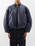 Loewe - Quilted Leather Bomber Jacket - Mens - Dark Navy