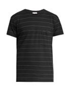 Saint Laurent Striped Cotton And Linen-blend T-shirt