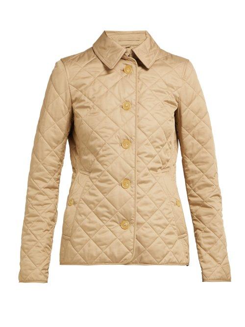 Matchesfashion.com Burberry - Frankby Quilted Gabardine Jacket - Womens - Beige