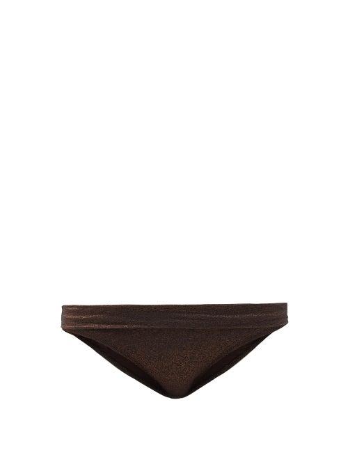 Matchesfashion.com Heidi Klein - Solta Hgh-rise Fold-over Bikini Briefs - Womens - Brown